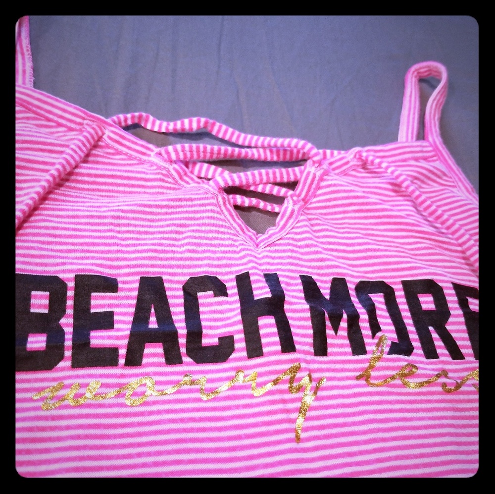 NWOT Pink striped Swim cover/pajama dress